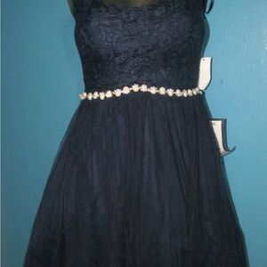 New juniors Elegant Navy Lace Dress
